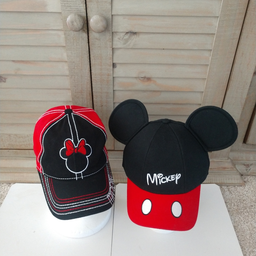 Disney Red and Black Mickey and Minnie Mouse Hats